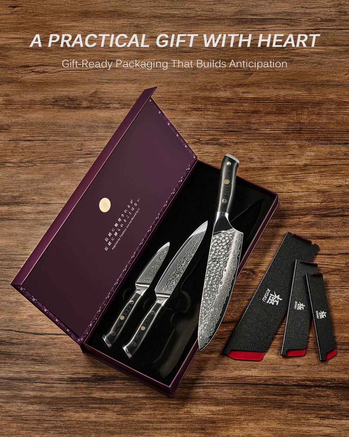 Chef + Utility + Paring Knife Set | Shogun Series Kyoku Knives