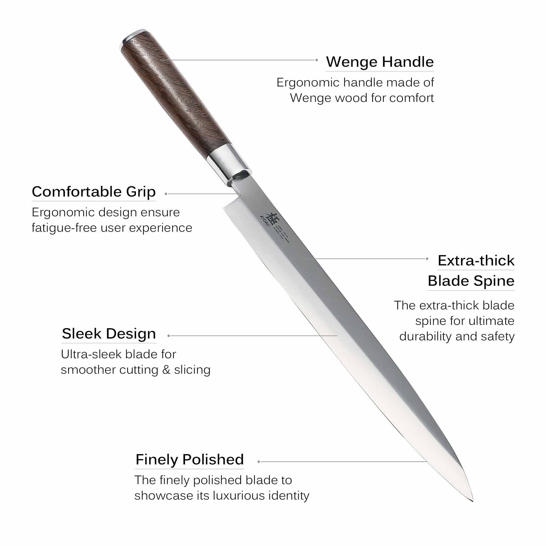 10.5" bevel Japanese Yanagiba sushi knife