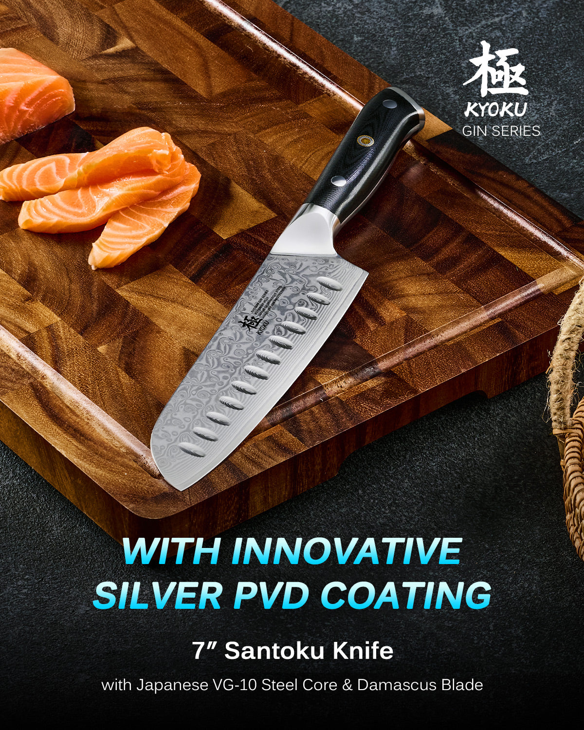 Kyoku Japanese Santoku Knife | Excel at slicing, dicing, chopping