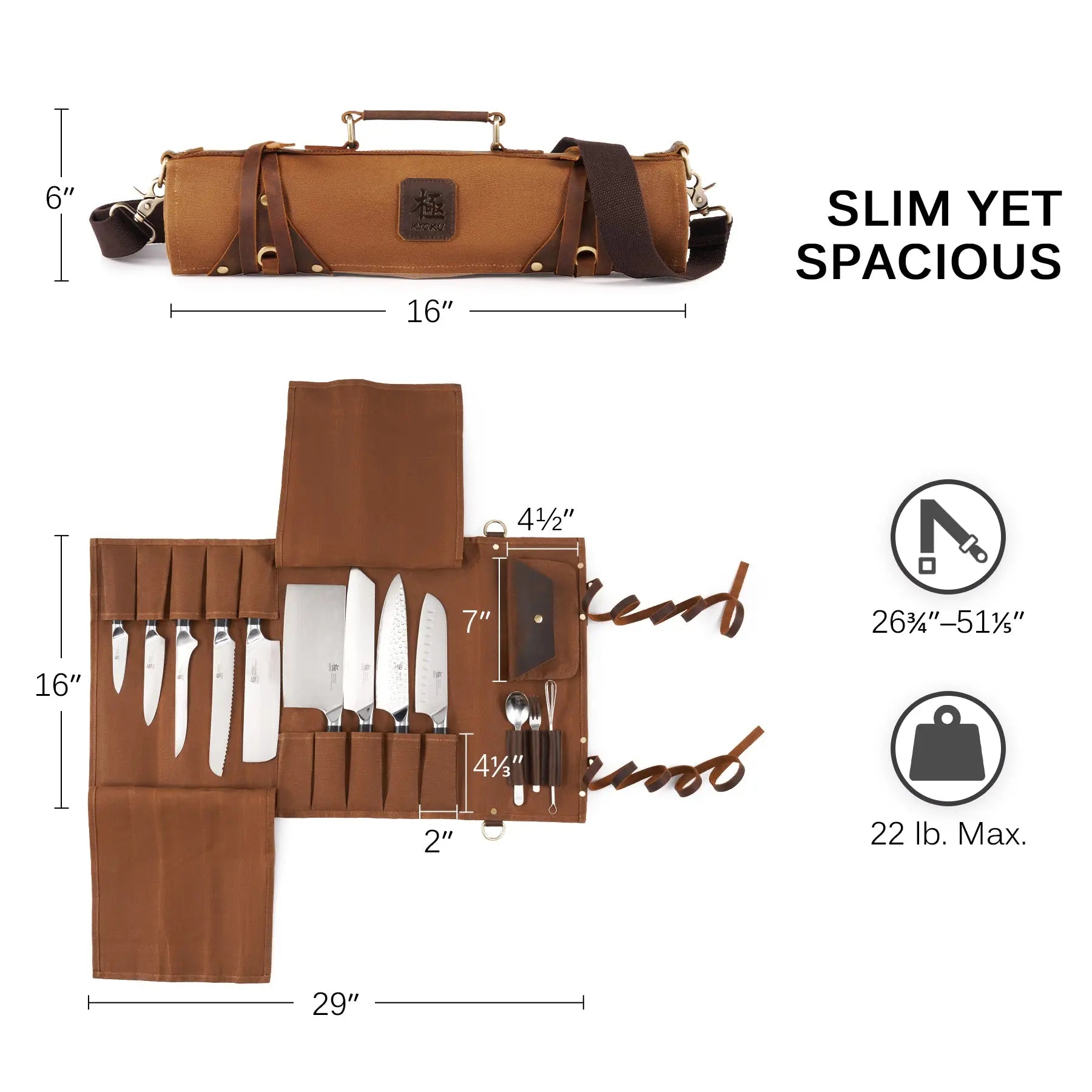 Save 20% On 15-Piece Knife Set + Roll Bag| Samurai Series Kyoku Knives