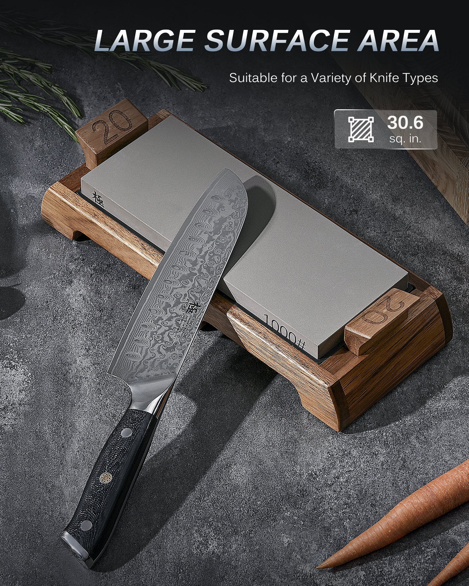 Sharpening Whetstone Kit with Wood Base