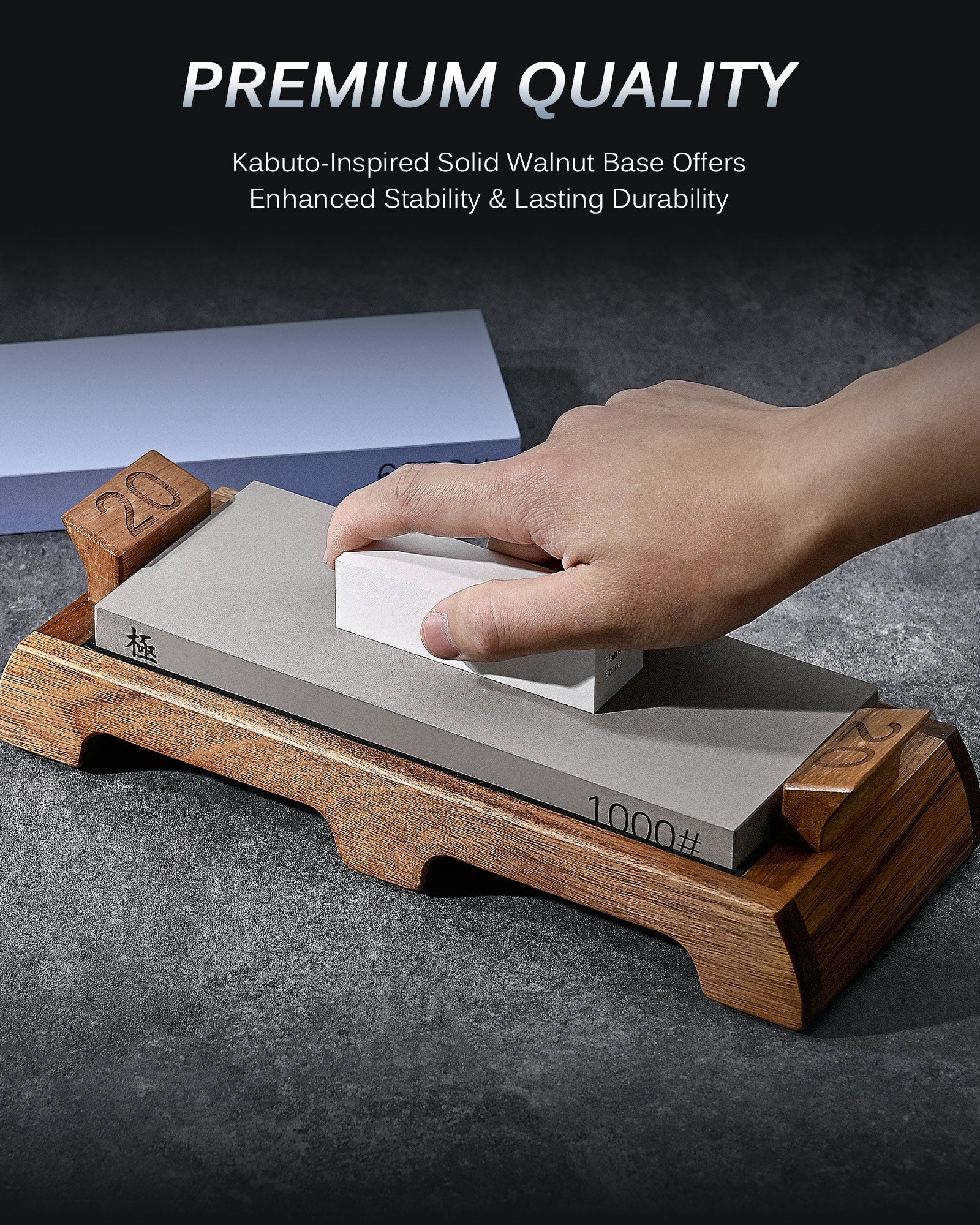 Sharpening Whetstone Kit with Wood Base