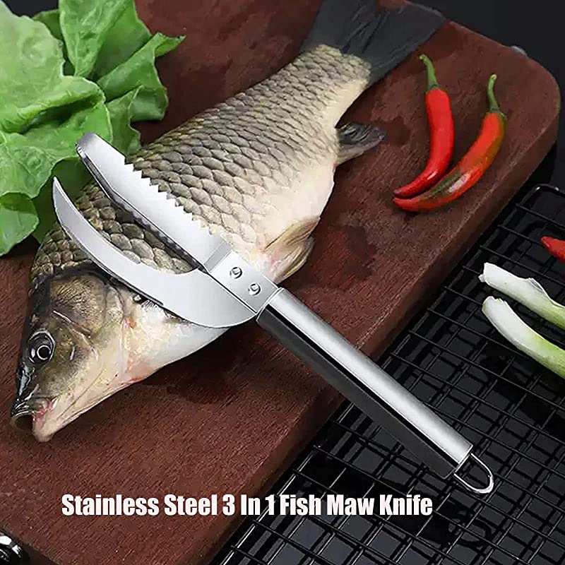 GHOST Small Fish Knife Set 4” Mini Deba + Small Fish Scaler Tool + Fish  Bone Remover + Fish Gutting Kit - Kikusumi Knife SHOP